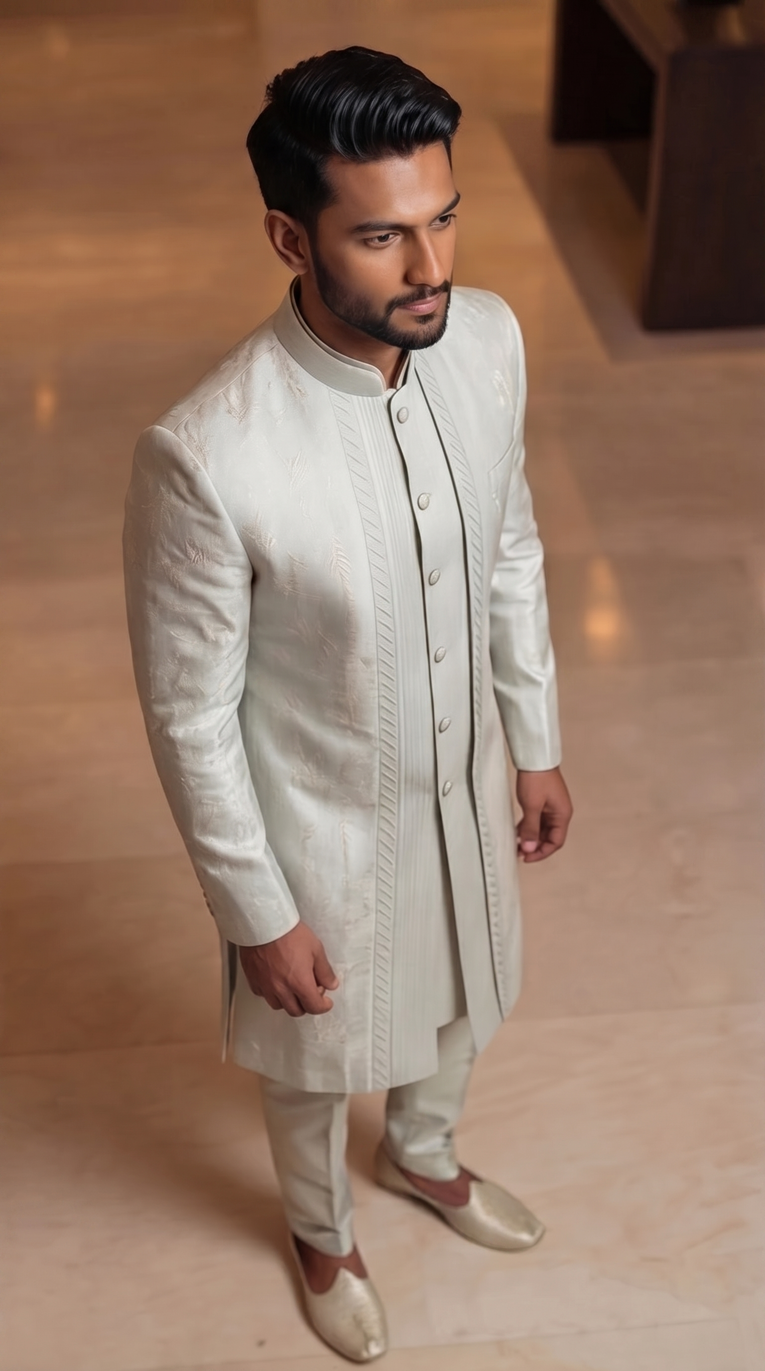 Ayaan Mint Green Sherwani Set