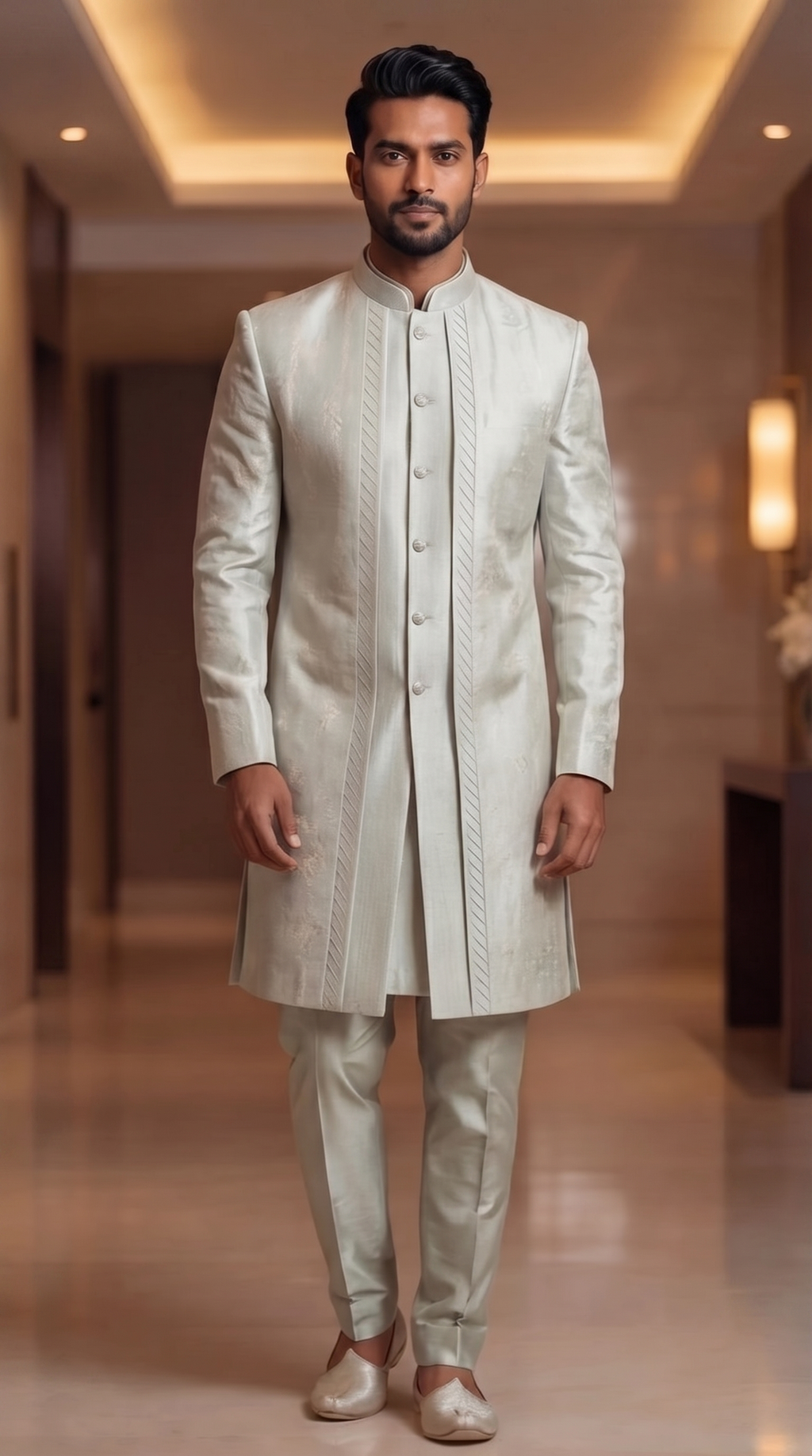 Ayaan Mint Green Sherwani Set
