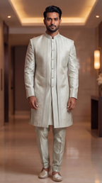 Ayaan Mint Green Sherwani Set