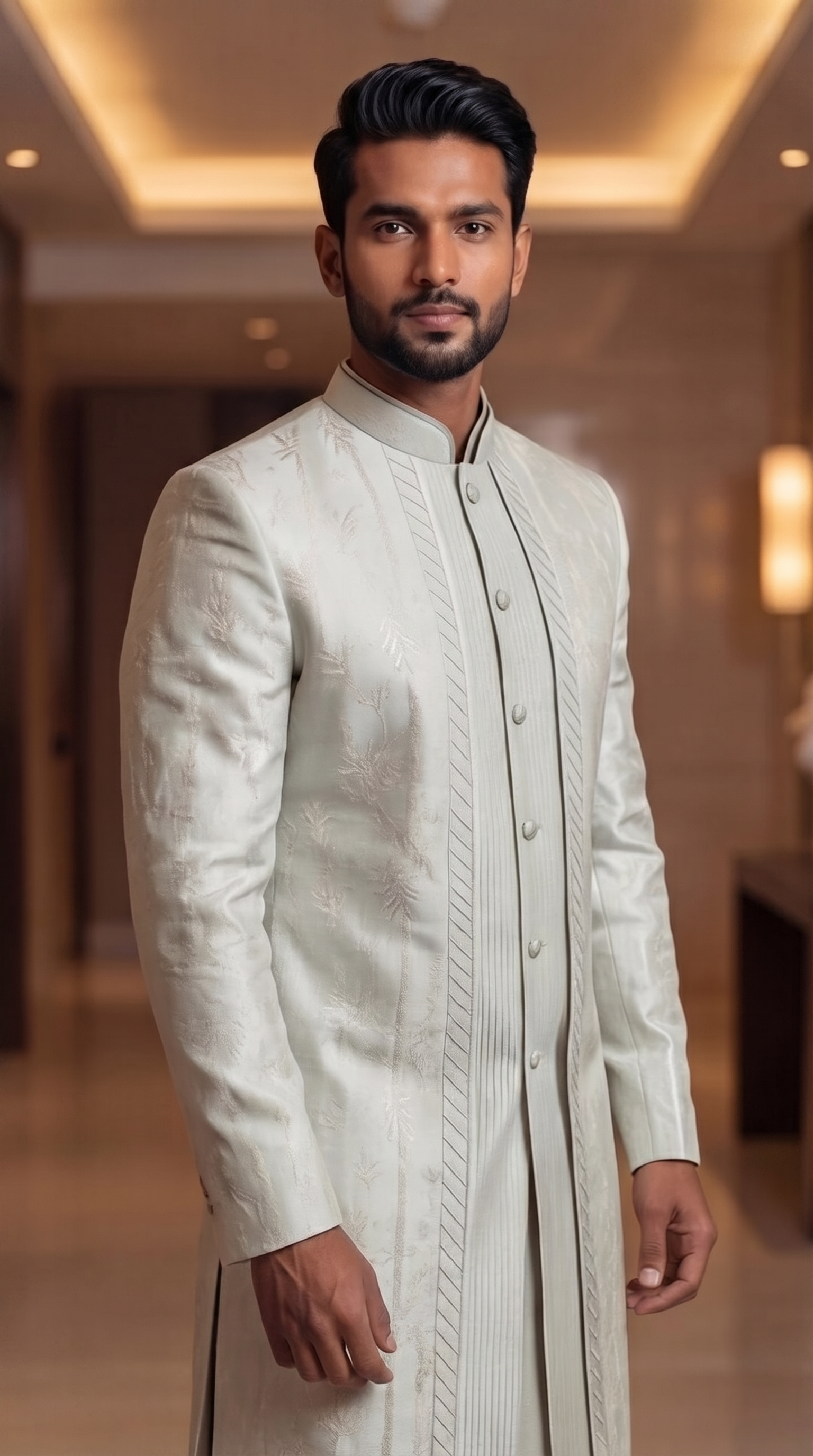 Ayaan Mint Green Sherwani Set