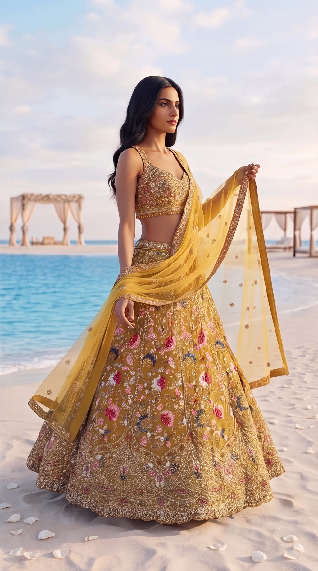 Marigold Garden Embroidered Lehenga Set