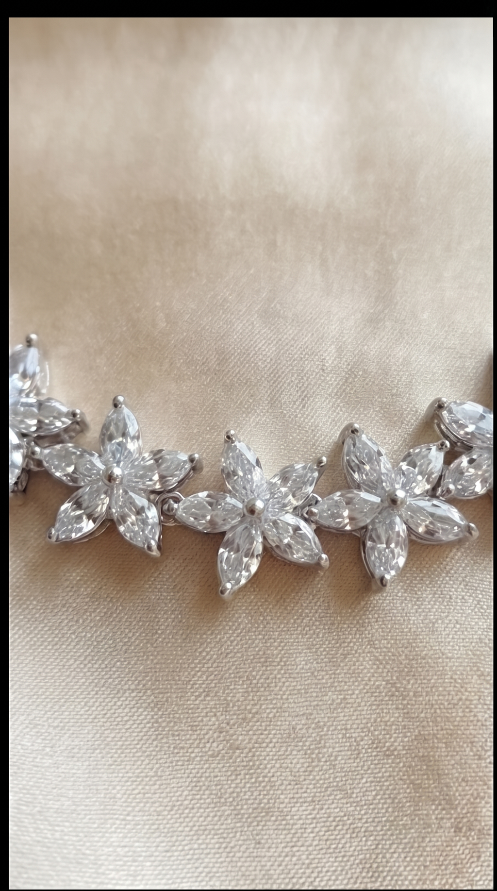 Mogra Necklace Set — Silver Cubic Zirconia Floral Necklace & Star Stud Earrings