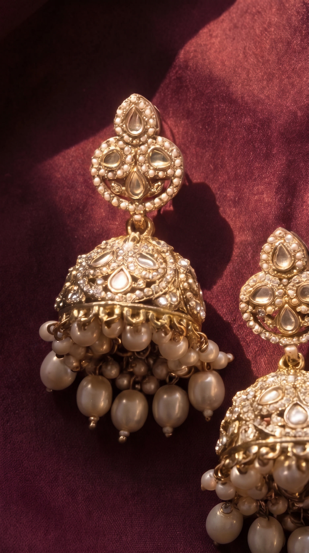 Darbar Bridal Set — Antique Gold Polki Choker, Jhumka Earrings & Maang Tikka
