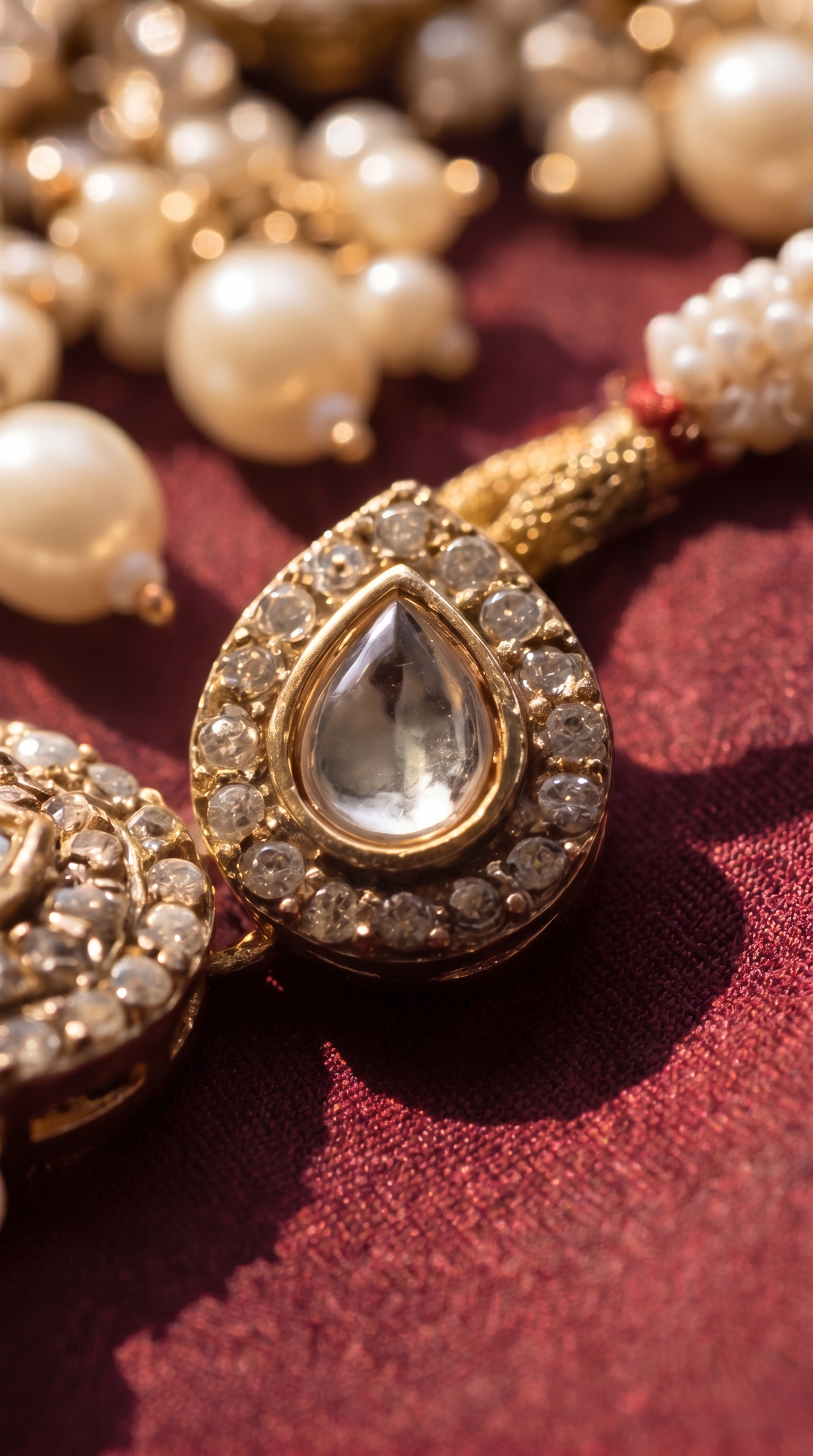 Darbar Bridal Set — Antique Gold Polki Choker, Jhumka Earrings & Maang Tikka