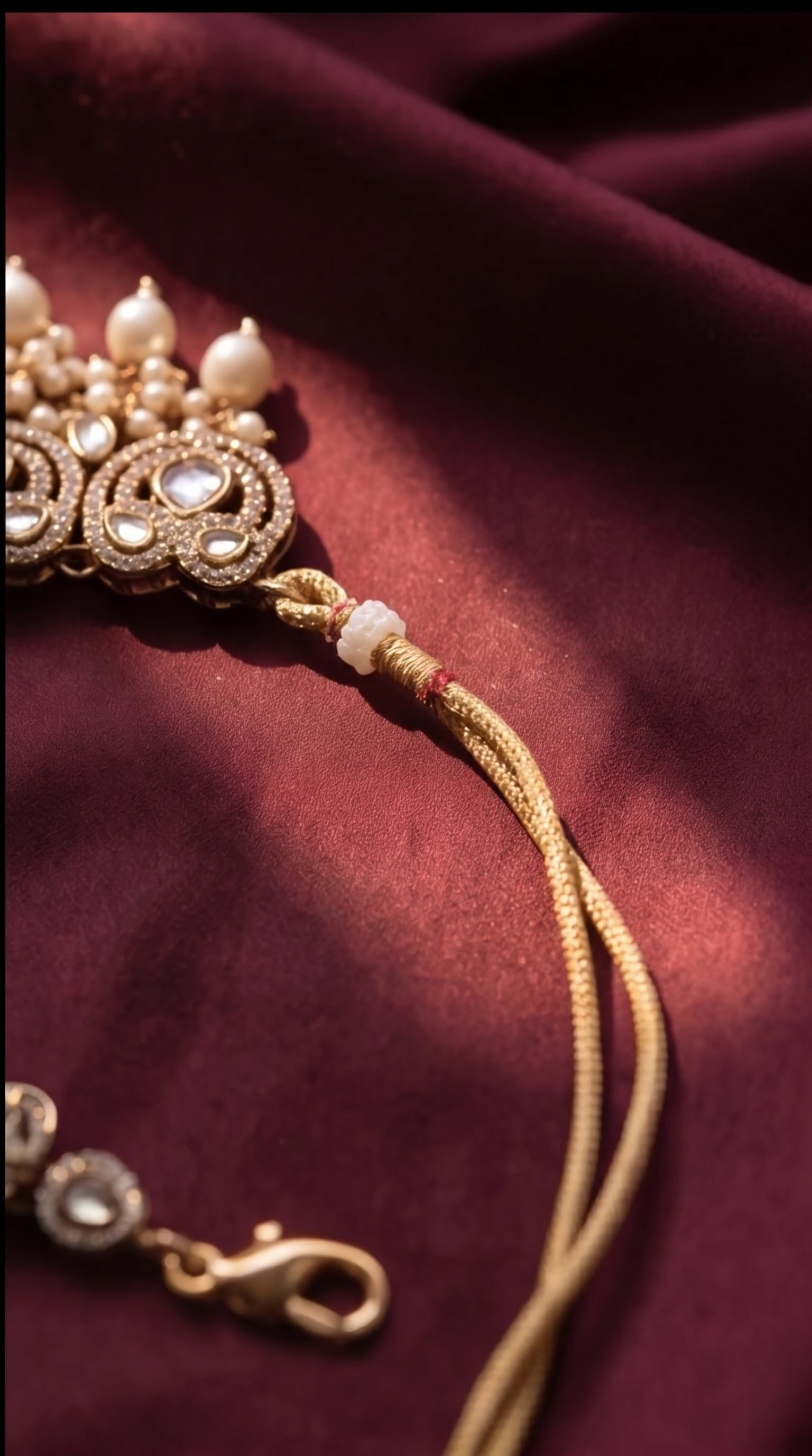 Darbar Bridal Set — Antique Gold Polki Choker, Jhumka Earrings & Maang Tikka