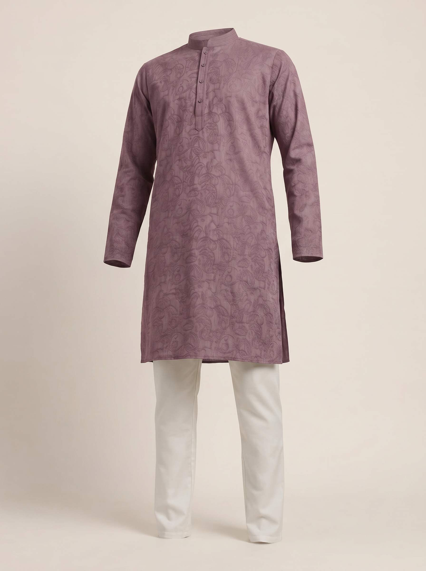 Paisley Cotton Kurta Set — Men's Traditional Kurta Pajama in 5 Colors