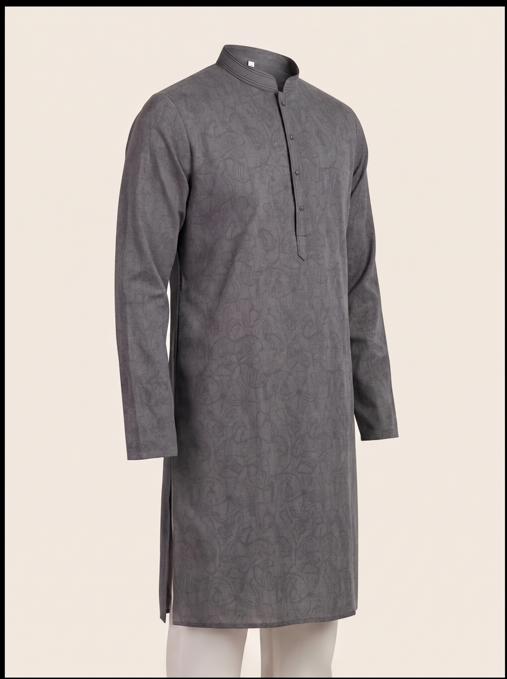 Paisley cotton men's kurta pajama set — product photo 38 of 38