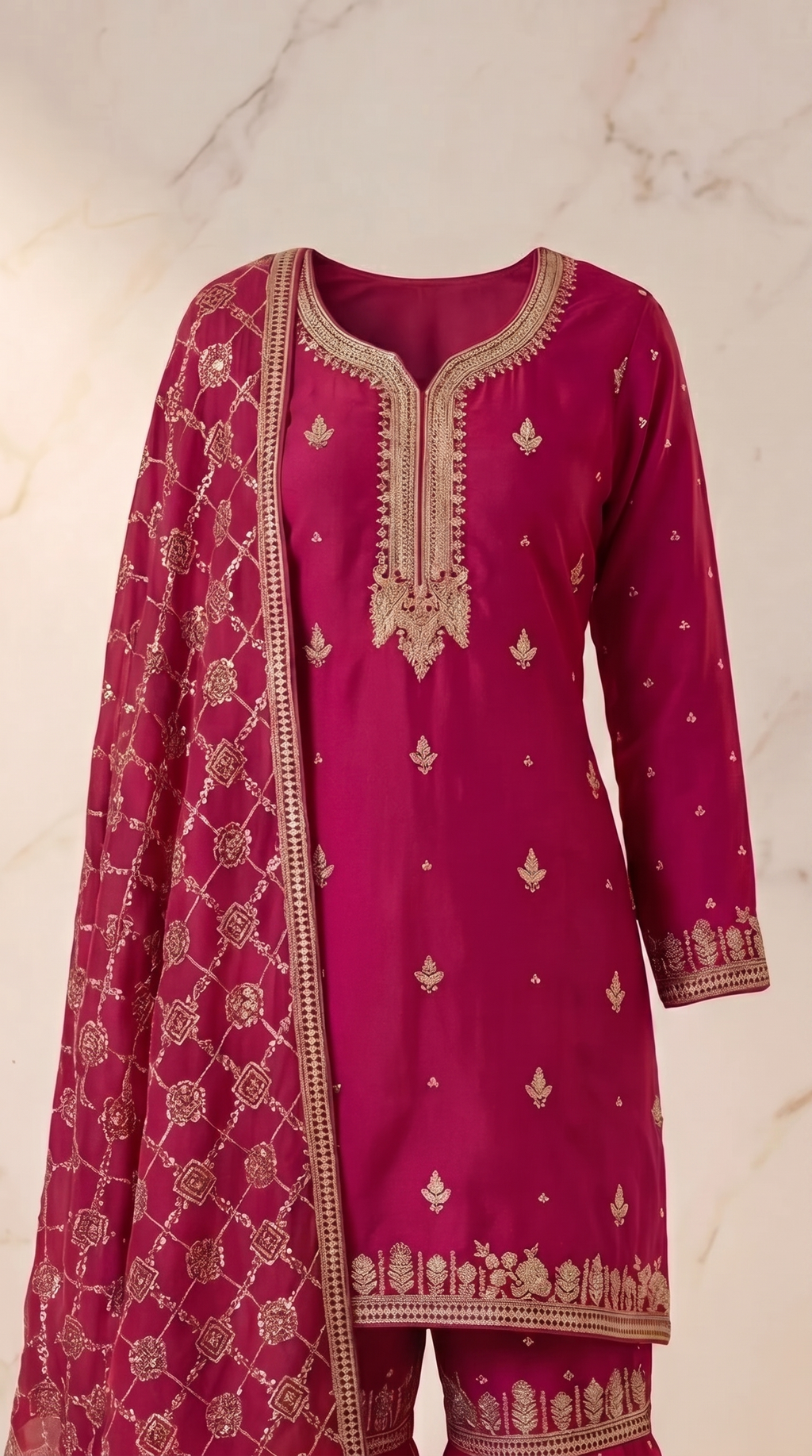 Magenta Royale Sharara Suit Set