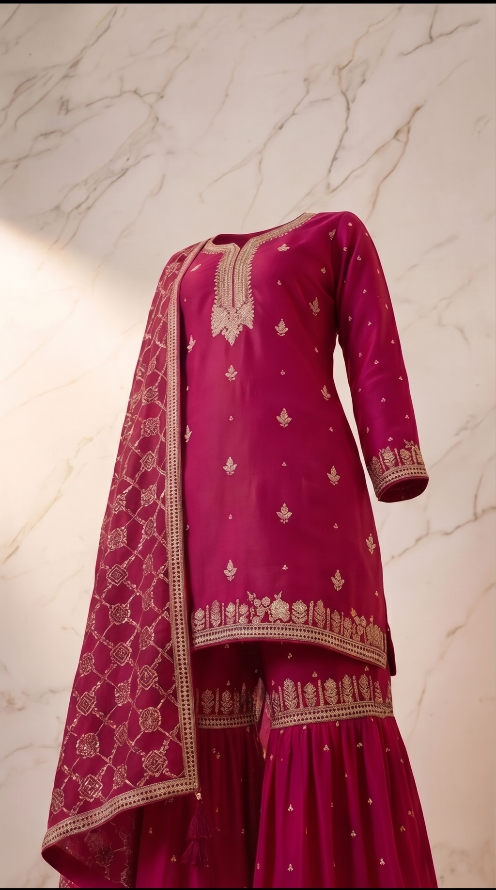 Magenta Royale Sharara Suit Set