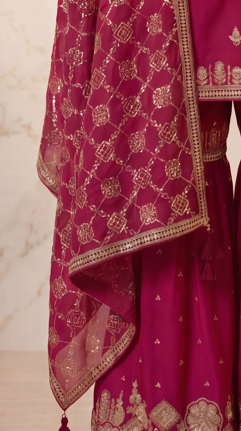Magenta Royale Sharara Suit Set
