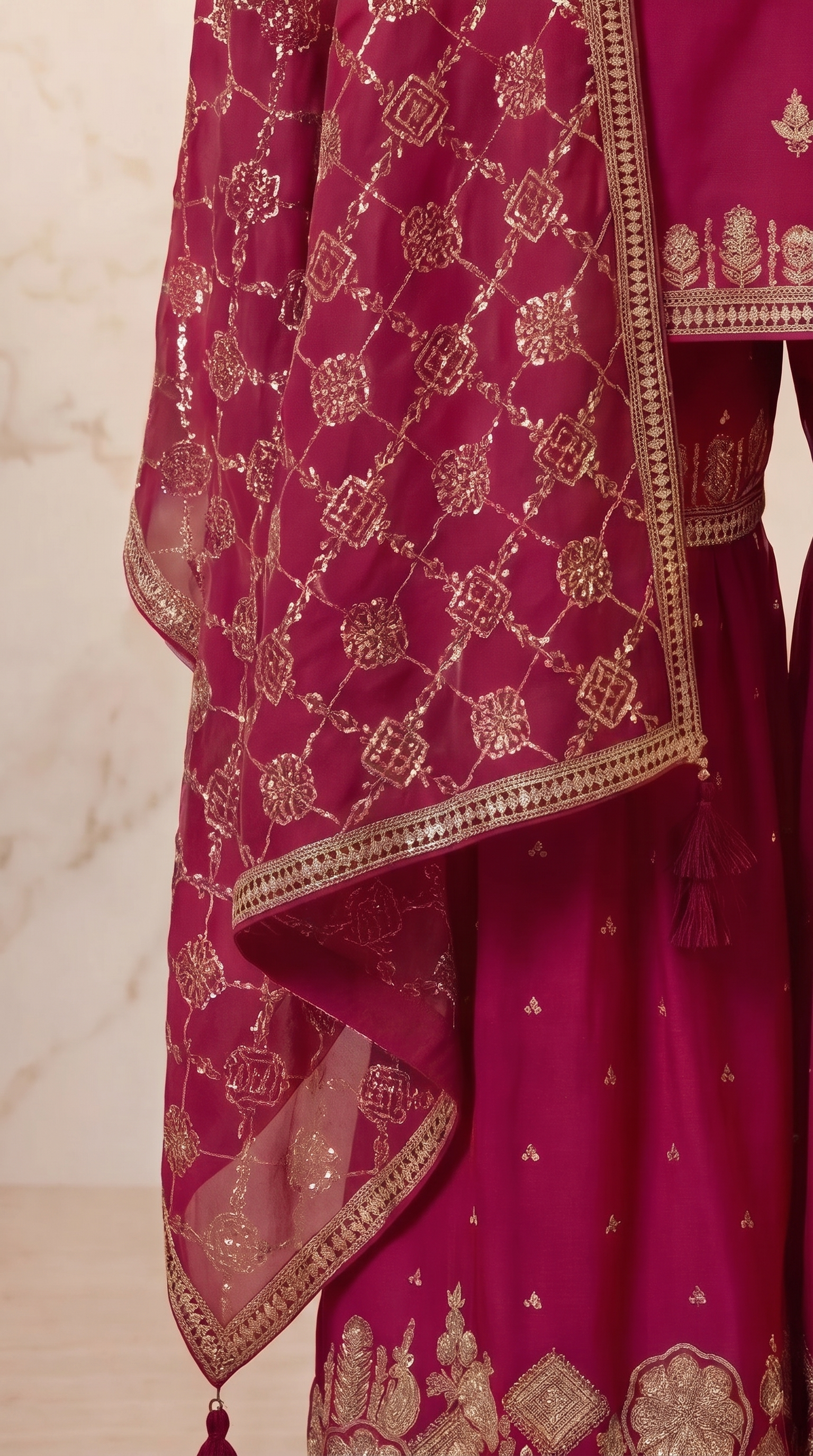 Magenta Royale Sharara Suit Set