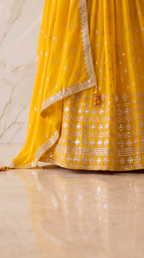 Heritage Mirror Lehenga Set - Indian bridal wedding lehenga with mirror work embroidery - view 2