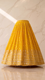 Heritage Mirror Lehenga Set - Indian bridal wedding lehenga with mirror work embroidery - view 3