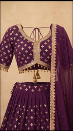 Heritage Mirror Lehenga Set - Indian bridal wedding lehenga with mirror work embroidery - view 7