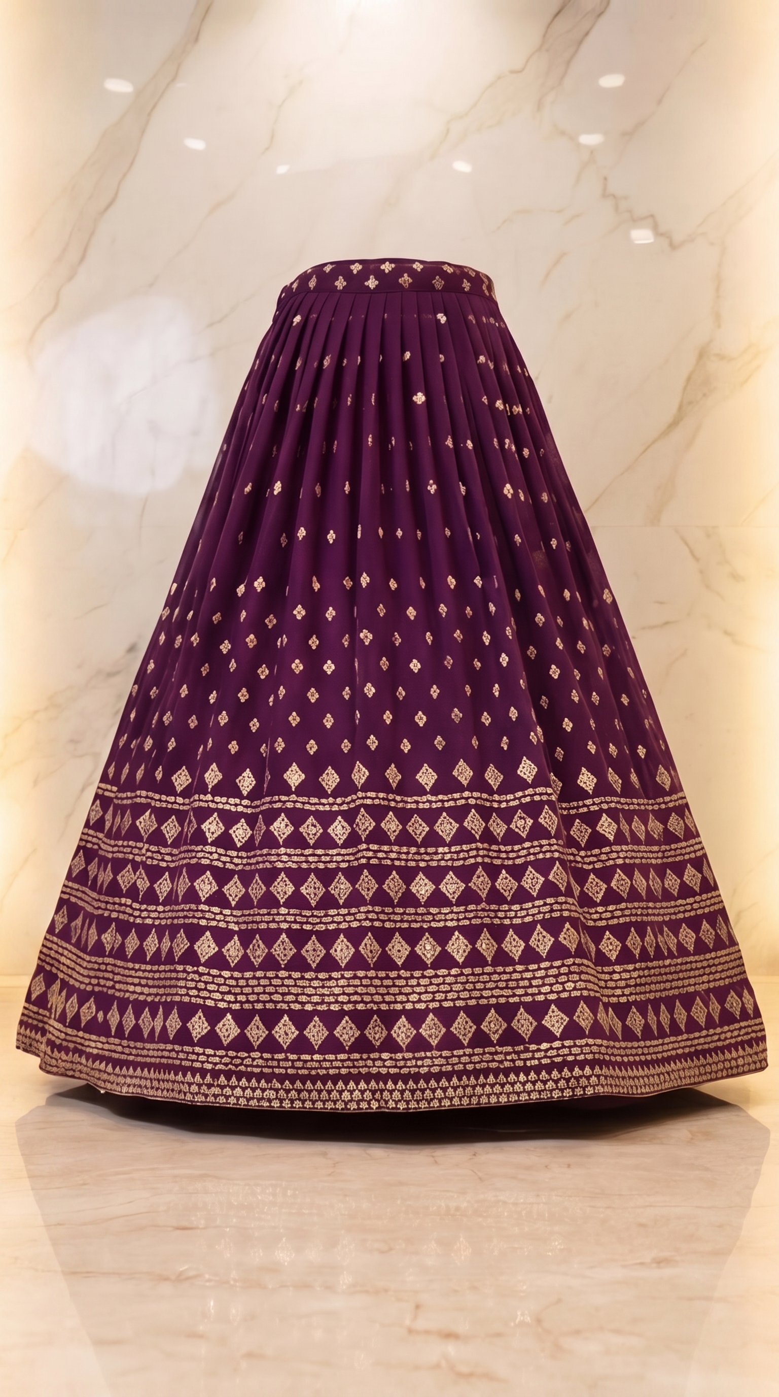 Heritage Mirror Lehenga Set - Indian bridal wedding lehenga with mirror work embroidery - view 11