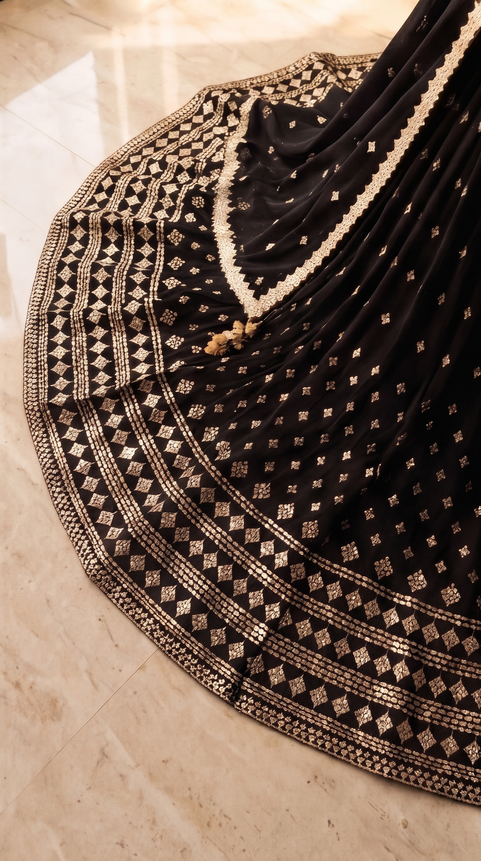 Heritage Mirror Lehenga Set - Indian bridal wedding lehenga with mirror work embroidery - view 13