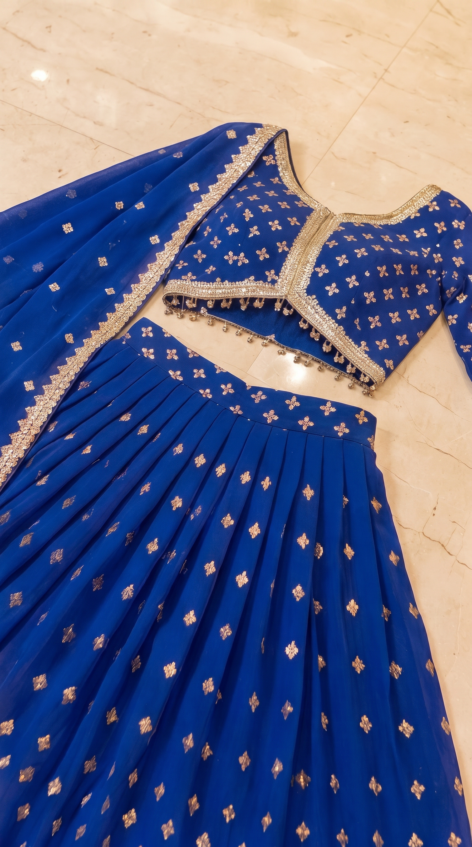 Heritage Mirror Lehenga Set - Indian bridal wedding lehenga with mirror work embroidery - view 20