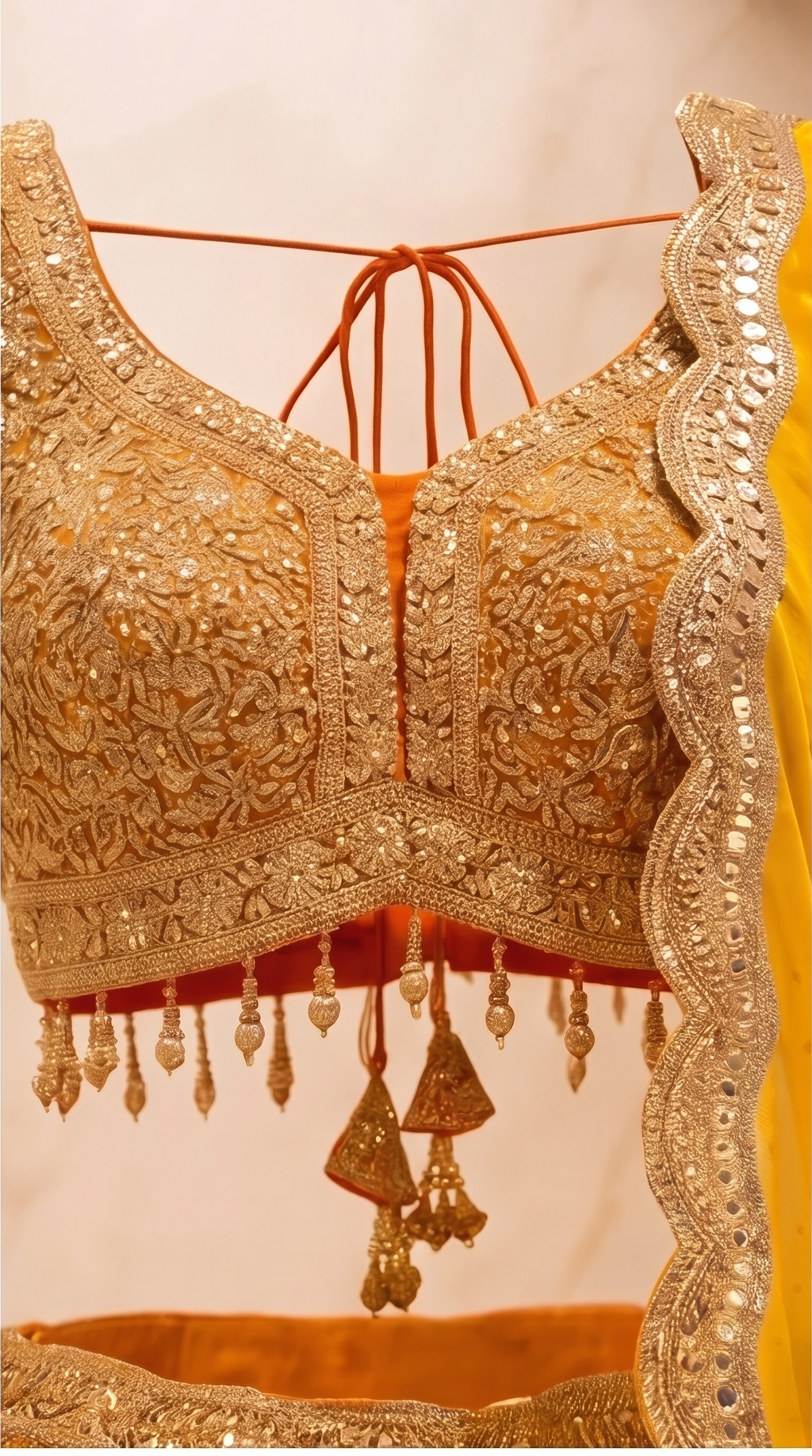 Sunburst Zari Lehenga Set - Indian bridal wedding lehenga with zari embroidery - view 4