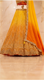 Sunburst Zari Lehenga Set - Indian bridal wedding lehenga with zari embroidery - view 2