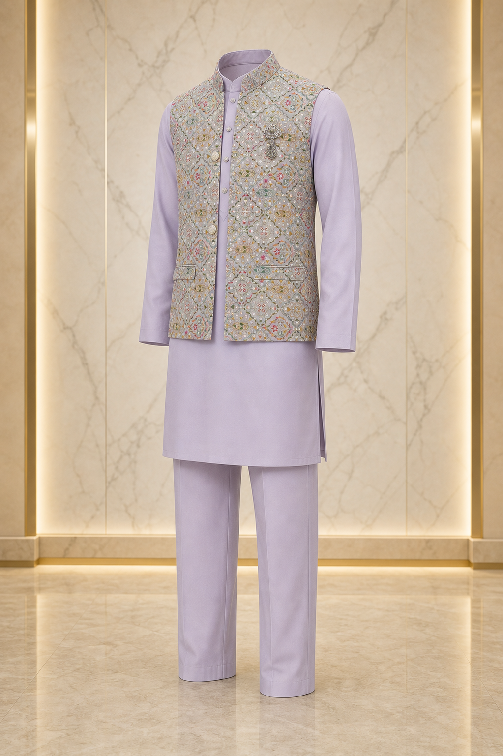 Royal Bagh Kurta Jacket Set