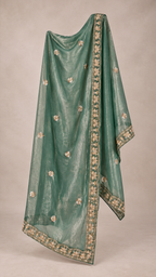 Jade Green | Fendy Silk Palazzo Set | dupatta scarf