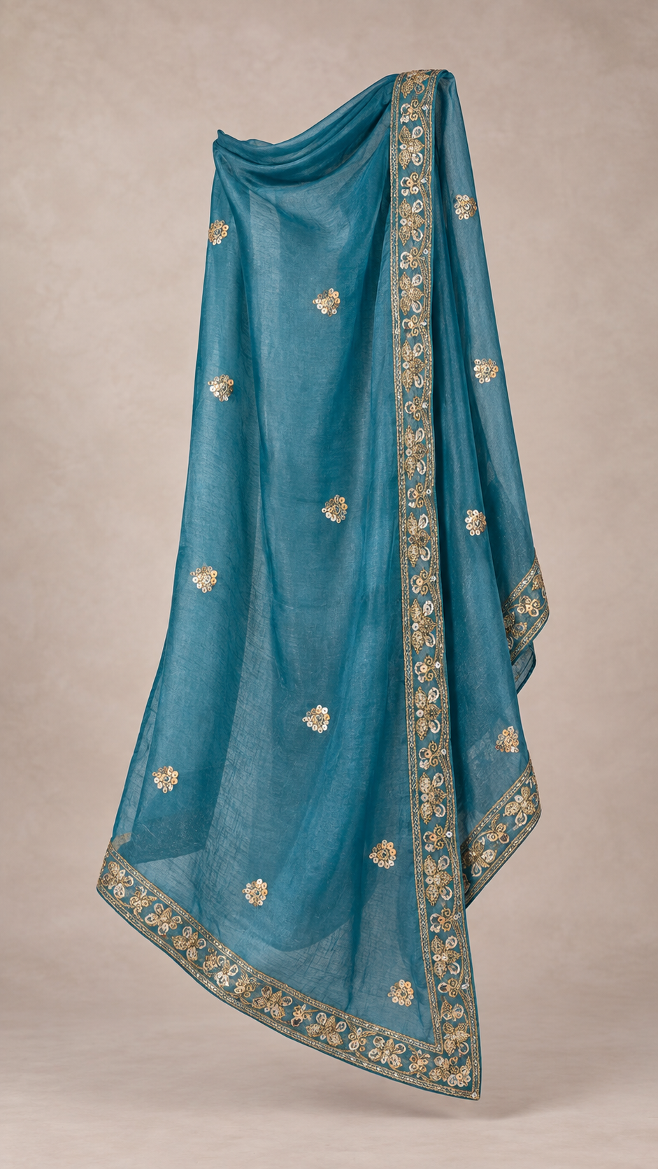 Teal Blue | Fendy Silk Palazzo Set | dupatta scarf