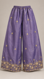 Violet | Fendy Silk Palazzo Set | palazzo trousers front view