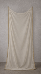 Warm Pearl Ivory semi-sheer dotted dupatta — full view