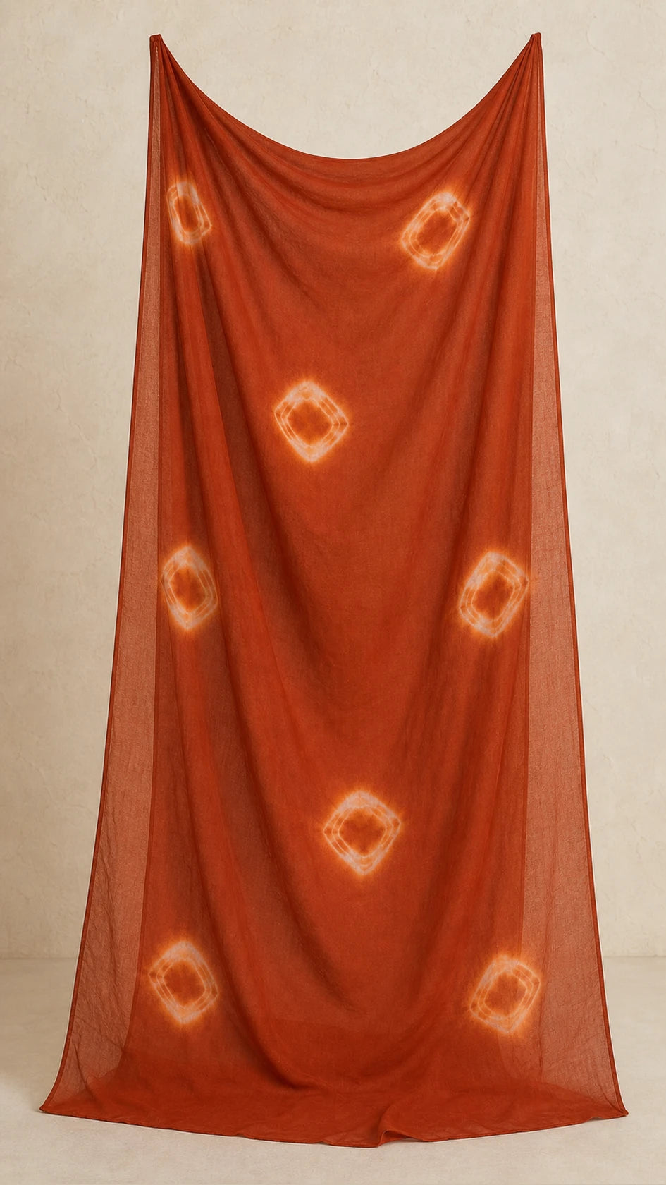 Kesar Rust Plus-Size Cotton Embroidered 3-Piece Set sheer rust patterned dupatta