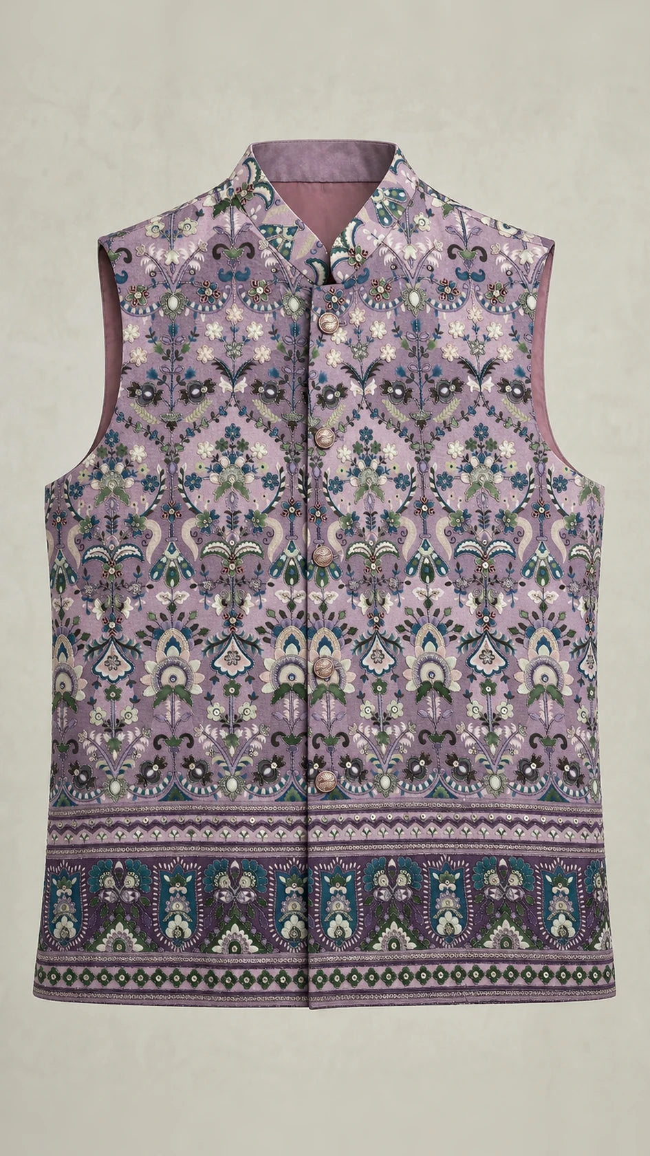 Kent Selection Lavender embroidered vest – front view