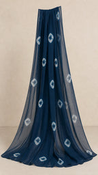 Neel Ink Navy Plus-Size Cotton Embroidered 3-Piece Set sheer ink navy patterned dupatta
