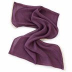 Plum | Dupatta | Plum dupatta for the Rangoli Girls Tassel Salwar Suit, with textured fabric and cream edge trim.