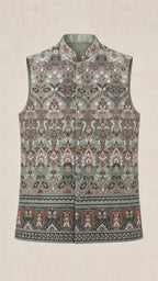 Kent Selection Sage Green embroidered vest – front view