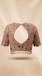 Mauve Sunset Ombre Bridal Lehenga Set — Zardozi Choli, Ombre Silk Skirt & Kiran-Jaal Dupatta